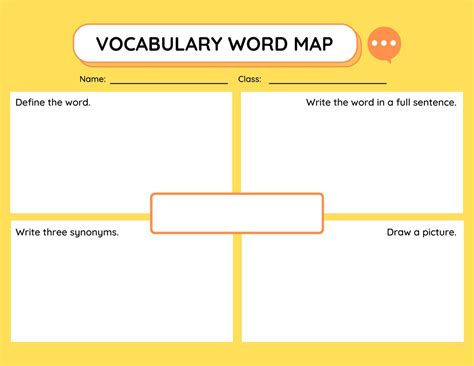 Yellow Vocabulary Word Map Graphic Organizer - Etsy