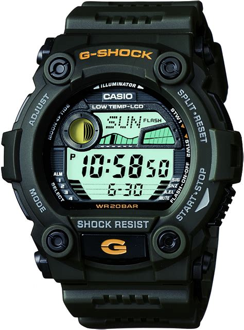 Casio G-Shock Digital Mens Green Tide Graph Watch G-7900-3DR | at Mighty Ape NZ