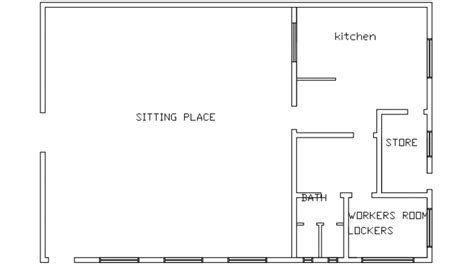 Autocad drawing of cafeteria layout plan of an hospital - Cadbull