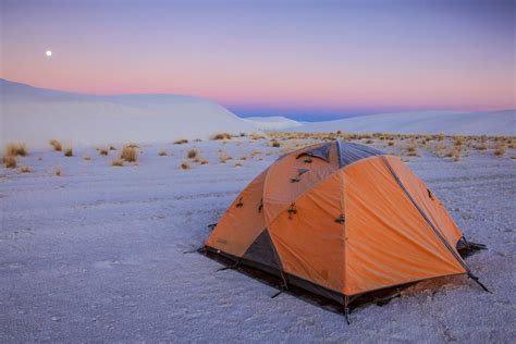 Holiday Area: Tent Camping at the White Sands National Monument, New Mexico