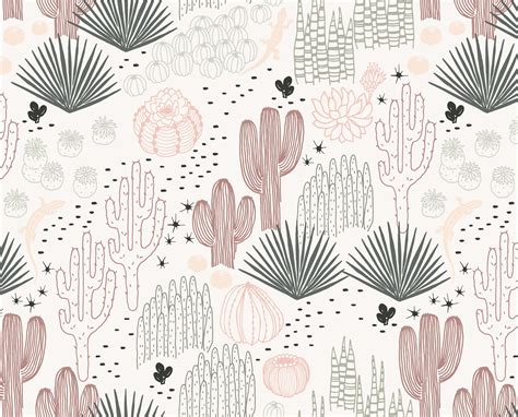 Boho Cactus Wallpaper / Catus Wallpaper / Boho Desert - Etsy Australia