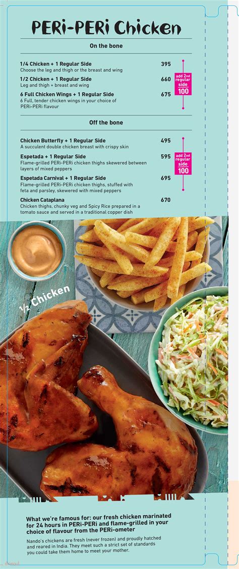 Menu of Nando's, Industrial Area Phase 1, Chandigarh | Dineout