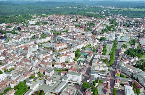 Pirmasens von oben - Stadtansicht vom Innenstadtbereich in Pirmasens im ...