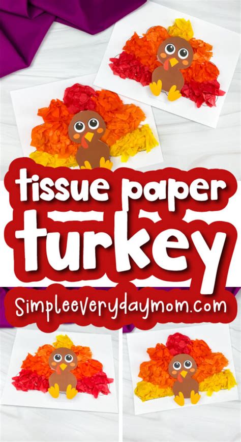 Tissue Paper Turkey Craft For Kids [Free Template]