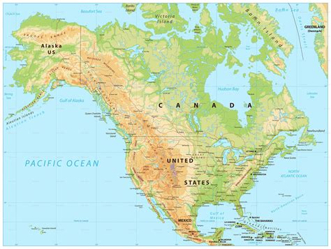 North America Physical Map | Physical map, Map, Physics