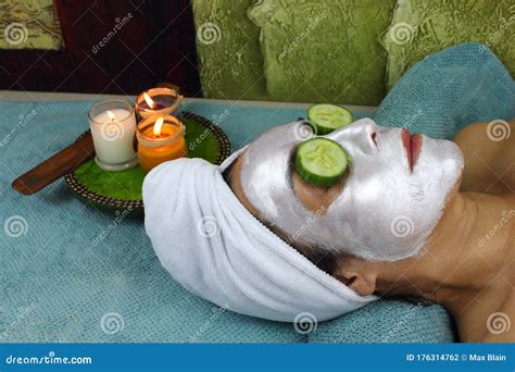 Face mask and cucumber stock photo. Image of health - 176314762