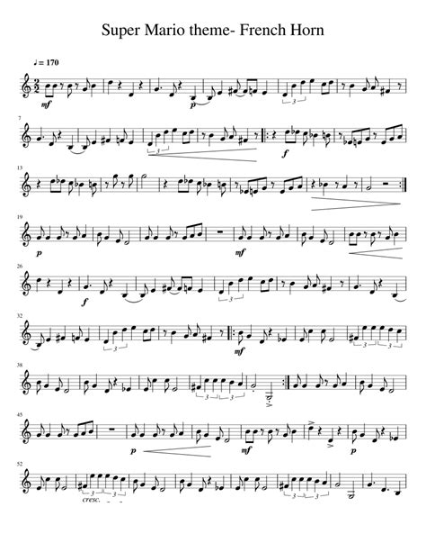 French horn Sheet music for French horn (Solo) | Musescore.com