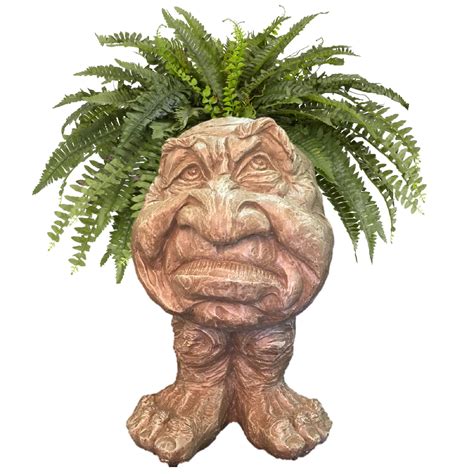 Homestyles Stone Wash Grumpy the Muggly Face Humorous Statue Planter ...