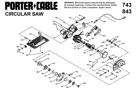 Porter-Cable 743 Circular Saw | Model Schematic Parts Diagram — Toolbarn.com