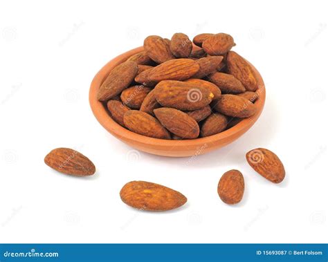 Tamari Flavored Almonds In A Terracotta Dish Stock Image - Image of terracotta, snack: 15693087