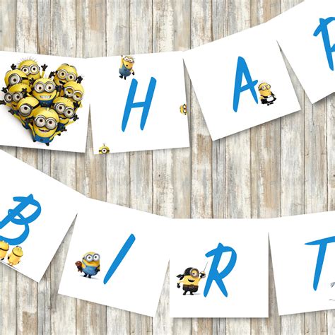 Minions Birthday Banner Happy Birthday Banner Despicable Me - Etsy Canada