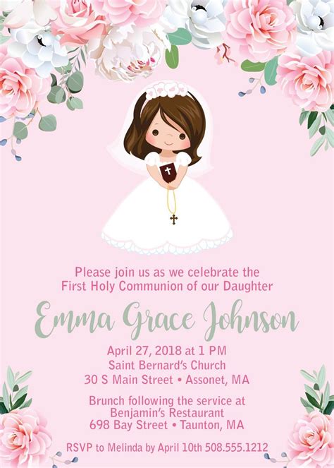 First Communion Invitations Templates, Choose From Hundreds Of Designs.