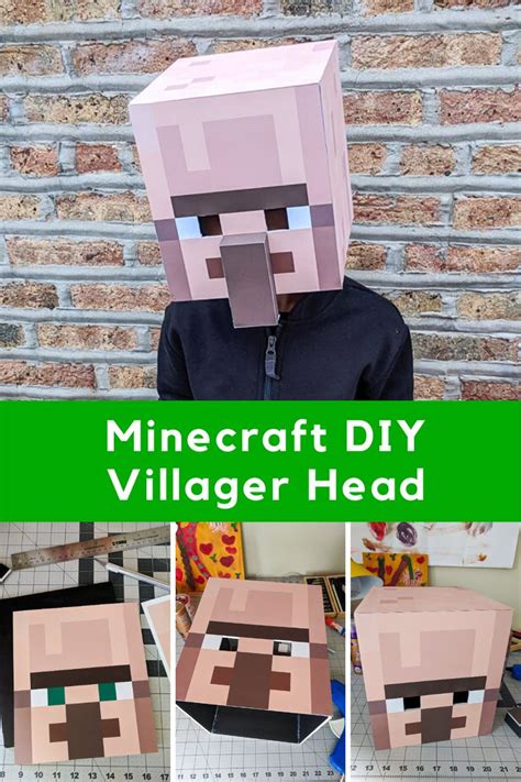 an easy minecraft diy villager head made out of cardboard and paper machs