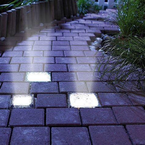 Solar Powered Glass Brick Paver Lights | MyBooThang | Paver lights ...