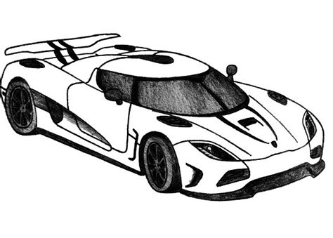 Koenigsegg Side View Drawing