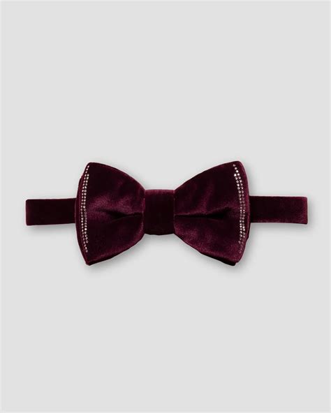 Red Velvet Bow Tie – Ready Tied - Eton