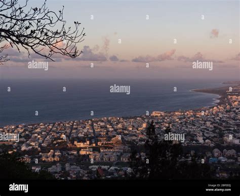 Viewpoint on the city of Saint Denis at sunset in Reunion Island Stock ...