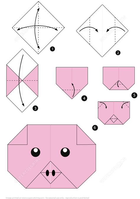 How to Make an Origami Pig Face Instructions | Free Printable ...