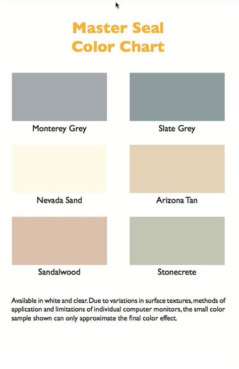 Armorseal 8100 Color Chart