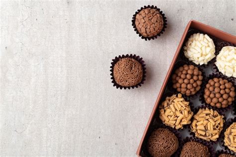 Premium Photo | Typical brazilian brigadeiros, various flavors on a ...