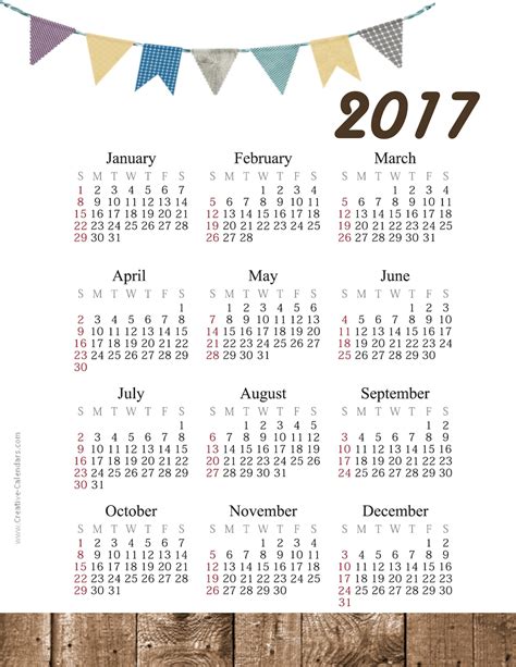 Free Printable Calendar 2017