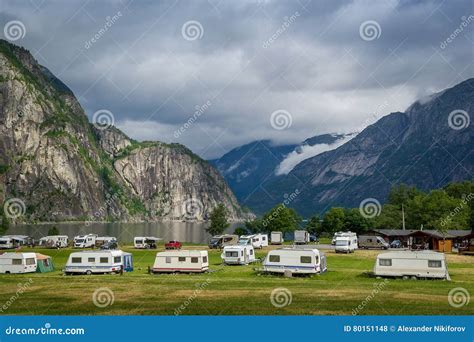 Nice Camping at the Fjord of Norway Stock Photo - Image of morning ...