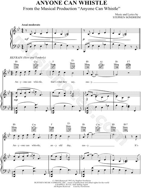 "Anyone Can Whistle" from 'Anyone Can Whistle' Sheet Music in Bb Major (transposable) - Download ...