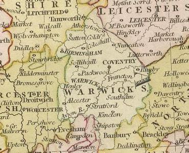 Map Of Warwickshire England - Park Houston Map