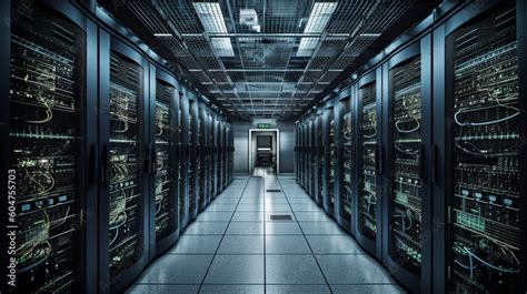 server rack in a data center Stock Illustration | Adobe Stock