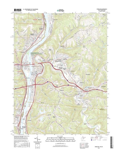 MyTopo Wheeling, West Virginia USGS Quad Topo Map