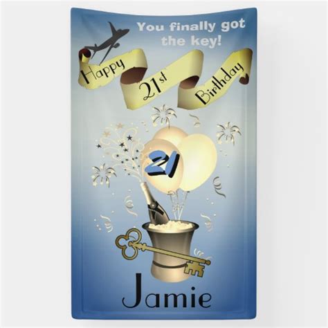 Personalized 21st Birthday Banner Idea For Guys | Zazzle.ca