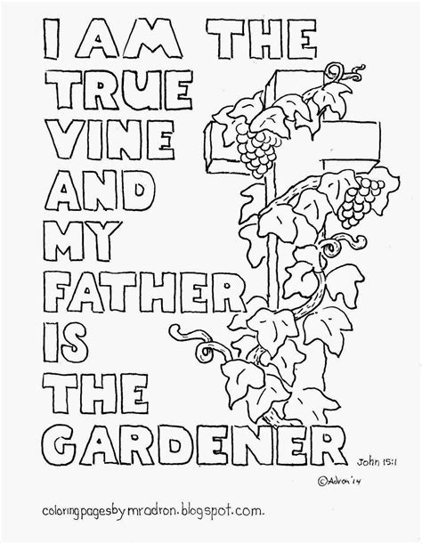 Coloring Pages for Kids by Mr. Adron: I Am The True Vine Coloring Page ...