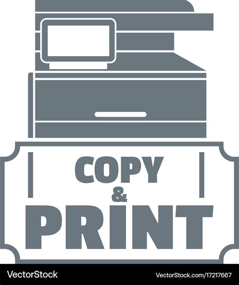 Copy and print logo simple style Royalty Free Vector Image