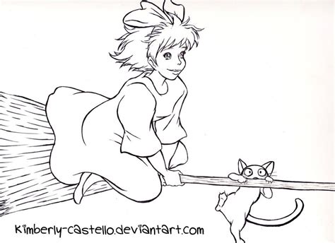 Kiki's Delivery Service Line-art by kimberly-castello | Studio ghibli ...