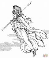 Athena Greek Goddess Coloring Page Pages sketch template