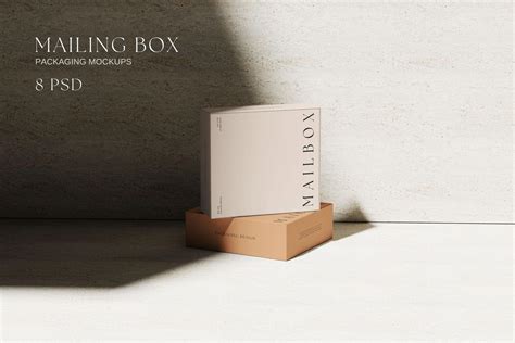 Mailing Box Packaging Mockups - Mockup Line