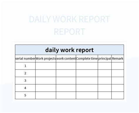 Daily Work Report Report Excel Template And Google Sheets File For Free ...