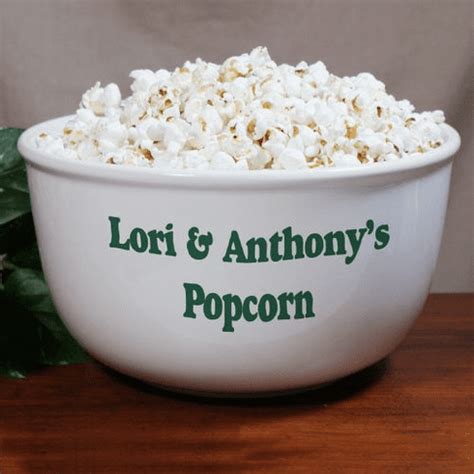 Personalized Ceramic Popcorn Bowl