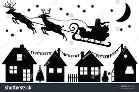 Image result for Christmas village silhouette | Christmas prints, Xmas ...