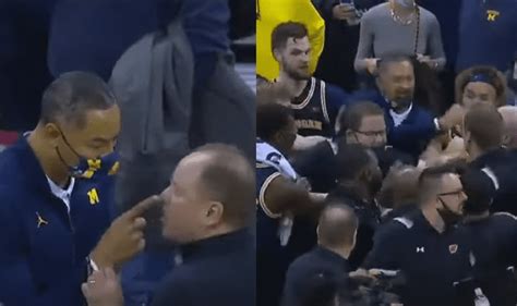 Brawl Erupts After Michigan Coach Juwan Howard Throws Punch At Wisconsin Assistant Coach ...