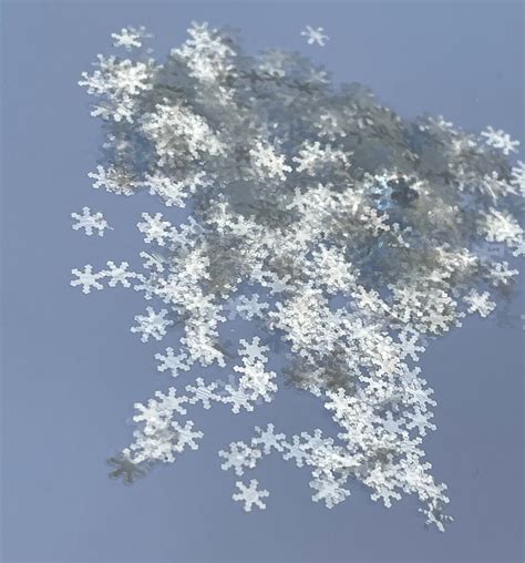 SNOWFLAKES Silver White Transparent Snowflake Glitter, Snowflake Shaped Glitter, Polyester ...