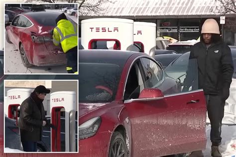 Chicago-area Tesla charging stations lined with dead cars in freezing ...