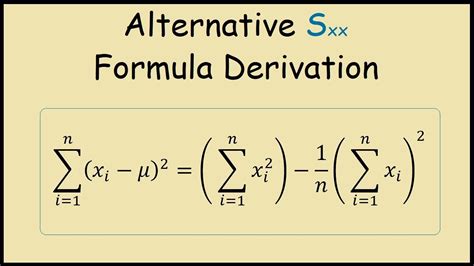 Alternative Sum of Squares Formula Derivation (Statistics) - YouTube