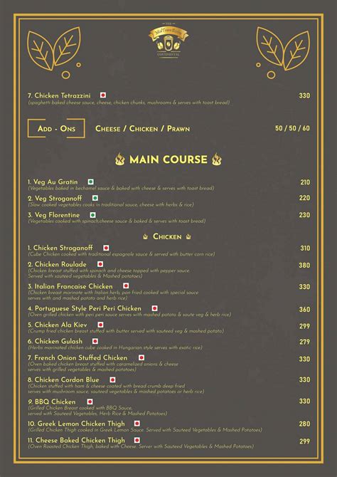 Menu at The MidTown Bistro, Kolkata