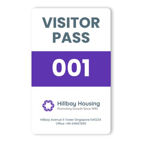 Visitor Pass – Purple | Plastic Card Printing | Print ID Cards ...