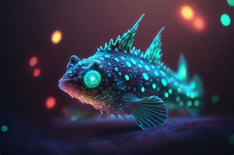 Premium AI Image | Glowing DeepSea Fish A Mesmerizing Bioluminescent Wonder