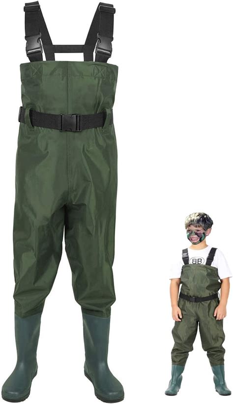 LANGXUN Hip Waders for Kids, Lightweight and Breathable PVC Fishing Waders for Children ...