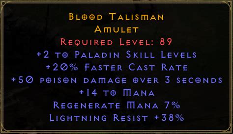 Blood Talisman 2/20 Paladin