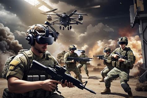 Premium AI Image | VR Reality War Simulation