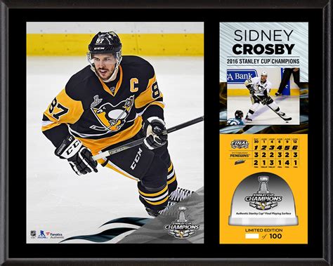 Sidney Crosby Pittsburgh Penguins 2016 Stanley Cup Champions 12'' x 15 ...